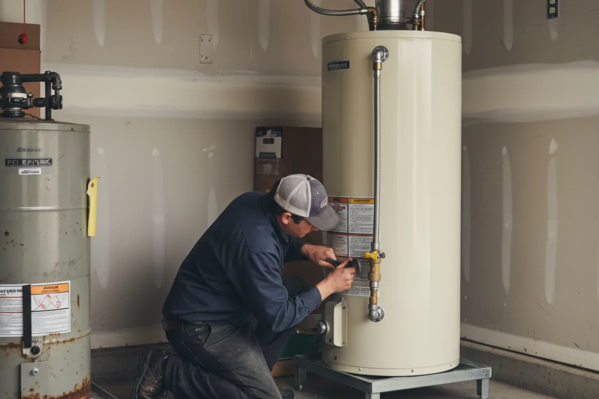 Water heater and shutoff valve replacement in Guy